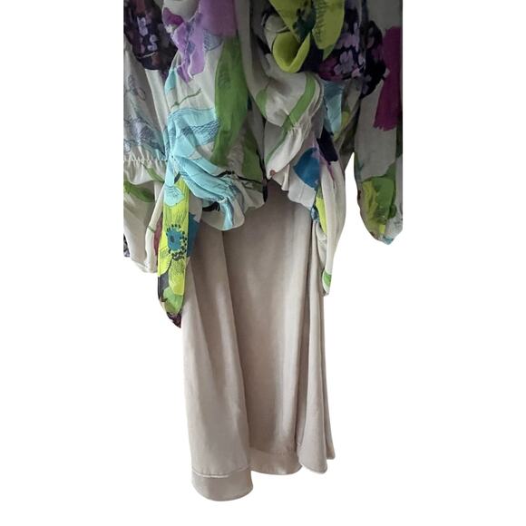Trina Turk Silvery Floral Tiered Shift Dress Small - Picture 10 of 14